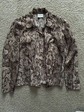Beige Snake Print Women's Jacket